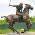 estatua del caballero de la escultura del hombre y del caballo de bronce